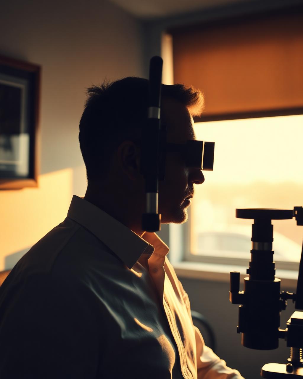 Optometrist at work in clinic